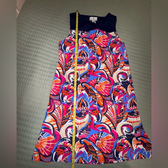 Jude Connally Molly Navy Retro Design Sleeveless Shift Mini Dress Size Med. - Picture 8 of 10